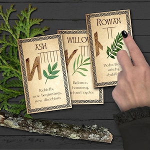OGHAM ORACLE CARDS Digital Download, Oracle Cards to Print at Home, Ogham Tarot Printable Oracle Deck Messages, Celtic Ogham Spirit Deck- Morgana Magick Spell
