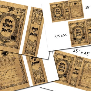 SPELL BOOK COVER, Printable Old Witchcraft Cover for Grimoire, Book of ...