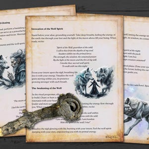 Rite of the Wolf Spirit: A Primal Journey - Complete Witchcraft Ritual, Book of Shadows Pages
