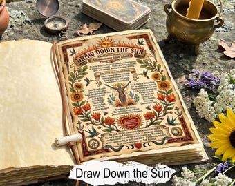 Draw Down the Sun: Summer Solstice Ritual, Spellbook Page (Digital Download)