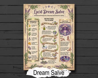 Lucid Dreaming Salve: Sleep Potion, Kitchen Witch Recipe, Astral Projection, (Digital Download)