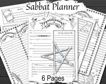 Planificador del Sabbat Wiccano: Páginas de Grimorio Imprimibles (Descarga PDF)