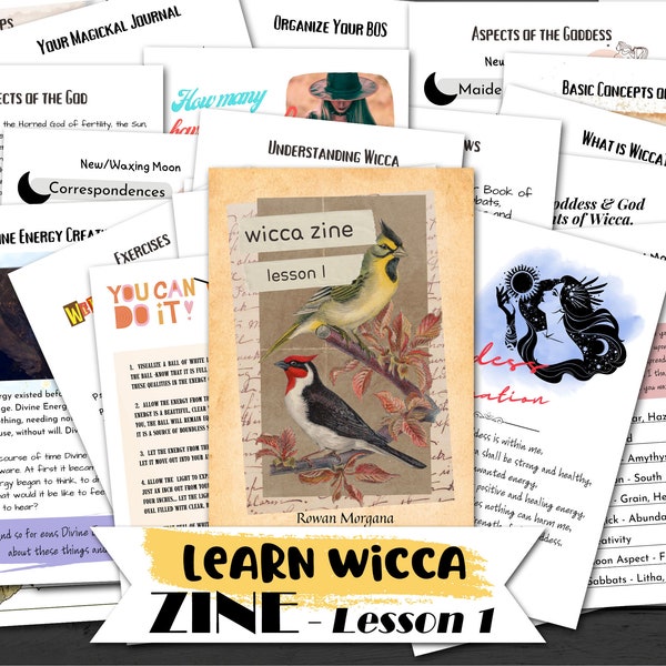 WICCA ZINE # 1 - Learn Wicca, Printable Witchcraft Course, Learn  Basic Concepts of Wicca and all you Need to Know about the Goddess and God