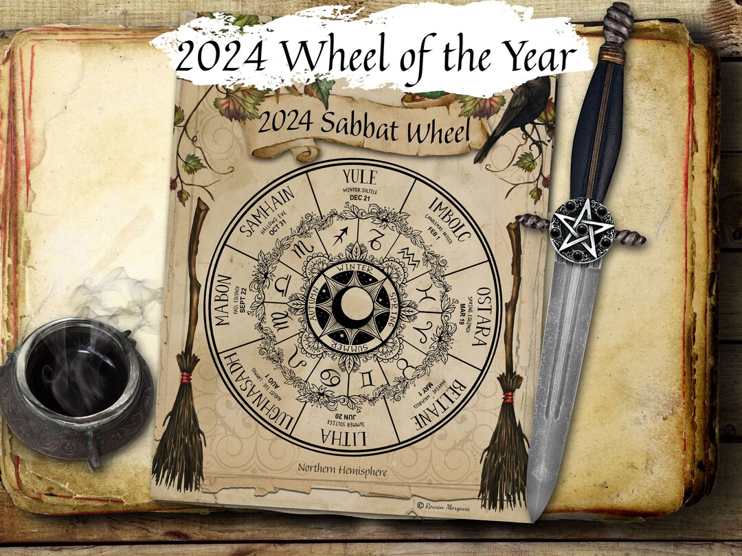 2024 WHEEL of the YEAR, Printable Northern Hemisphere Sabbat Calendar, Pagan Celebration Dates