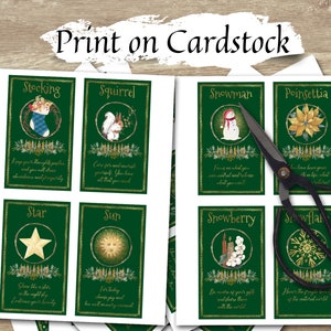 YULE ORACLE CARDS, Witchcraft Tarot Cards Print at Home, Yule Sabbat Tarot Reading, Winter Solstice Oracle Cards, Christmas Yule Home Gifts - Morgana Magick Spell