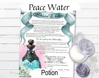 PEACE WATER Recipe, A Witchcraft Peace Spell to Bless and Protect your home, Banish Negativity, Anti Hex Wicca Water Elemental Magic