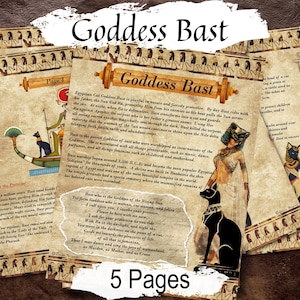 Diosa egipcia Bastet: páginas imprimibles del grimorio, hechizos y correspondencias del Libro de las Sombras
