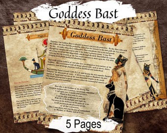 GODDESS BAST, Egyptian Cat Goddess, Bastet, Discover the  Mythology and Magick of Bast, Altar Guide, 5 Printable pages