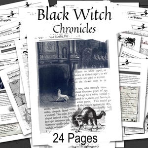 Witchcraft Spell Book Pages: Black Witch Chronicles Printable (PDF Download)