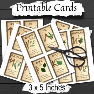 OGHAM ORACLE CARDS  Wicca Witchcraft Oracle Cards to Print at Home, Ogham Tarot Printable Oracle Deck Messages, Celtic Ogham Spirit Deck - Morgana Magick Spell