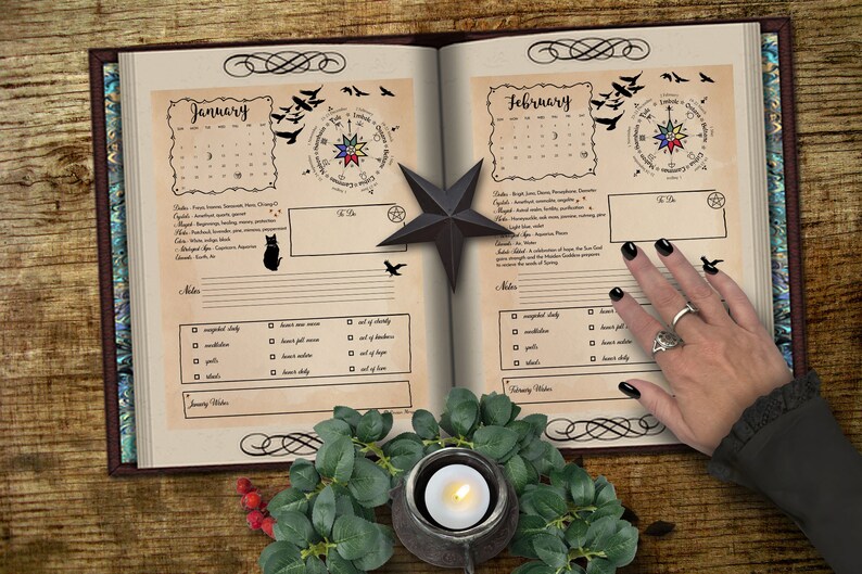 2021 WITCH CALENDAR PLANNER 12 Printable Pages for Book of | Etsy