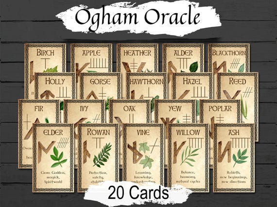 Ogham Oracle Cards: Celtic Runes, Druid Tree Tarot (Printable)