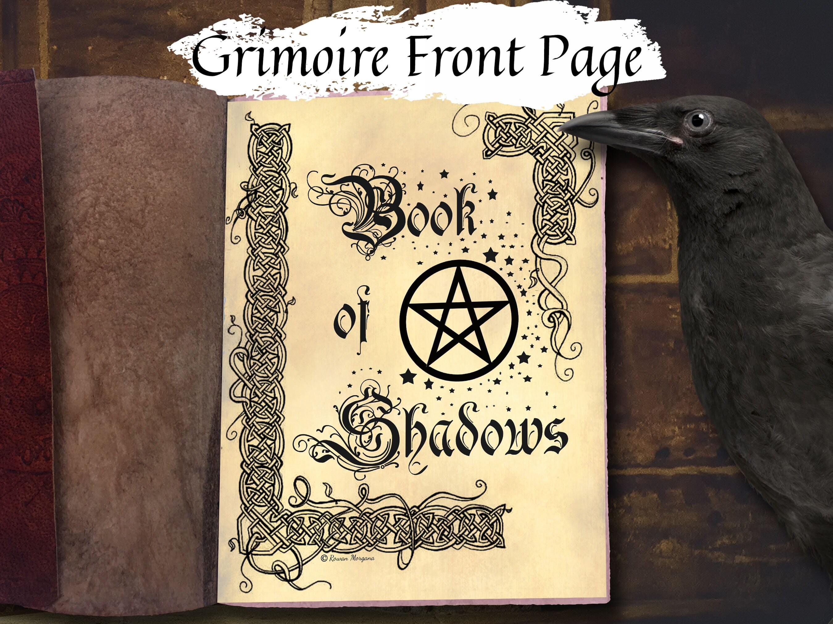 GRIMOIRE TITLE PAGE, Personalize Your Book of Shadows or Witchcraft Binder, Add Magic To Your Sacred Notes, Printable Spellbook Page