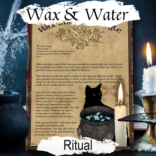 WAX DIVINATION RITUAL, Candle Wax and Water Spell Ritual, Fortune Telling using Melting Wax Predictions, Witchcraft Read Candle Wax Guide