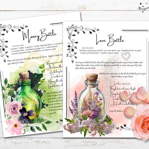 Wicca Witchcraft Spell Bottle Recipes printable bundle by Morgana Magick Spell.