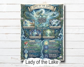 Lady of the Lake: Arthurian Legends, Dark Academia for Grimoire or Book of Shadows
