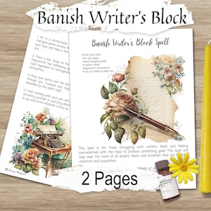 Author Magic Spell: Your Cure for Writer's Block, 2 Printable Pages
