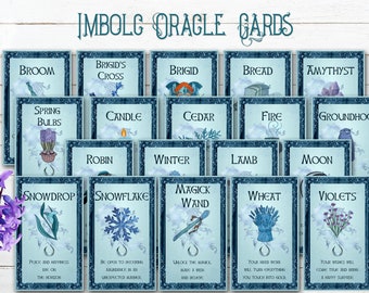 IMBOLC ORACLE CARDS, Tarot Cards to Print at Home, Imbolc Oracle Reading,  Printable Oracle Cards, Spiritual Imbolc Messages, Imbolc Altar