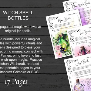 Wicca Witchcraft Spell Bottle Recipes printable bundle by Morgana Magick Spell.