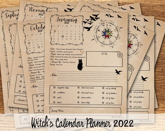 Calendrier Lunaire 2023 Wicca Wicca Calendar | Etsy