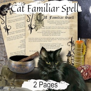 Katzen Ritual: Wicca Zauberspruch für das Grimoire, 2 druckbare Seiten