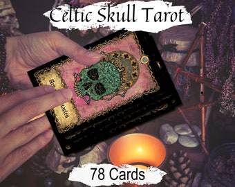 Celtic Skull Tarot Deck: 78 Gothic Cards & Guidebook (Printable PDF)