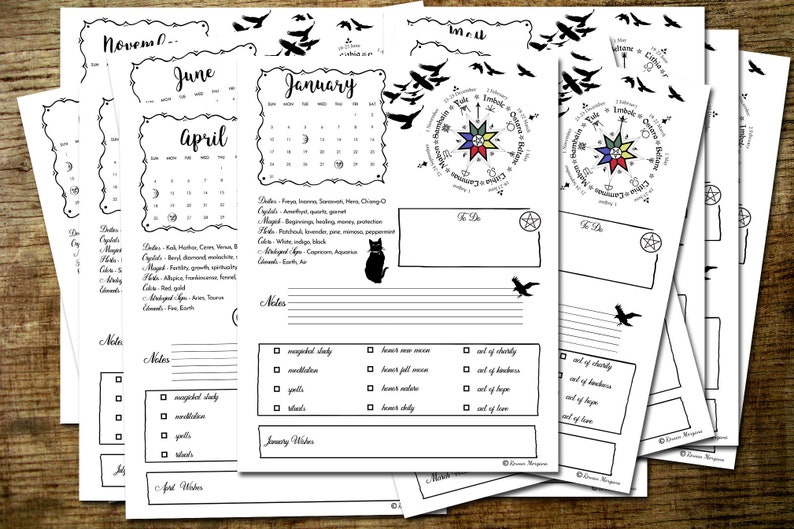 2021 WITCH CALENDAR PLANNER 12 Printable Pages for Book of | Etsy