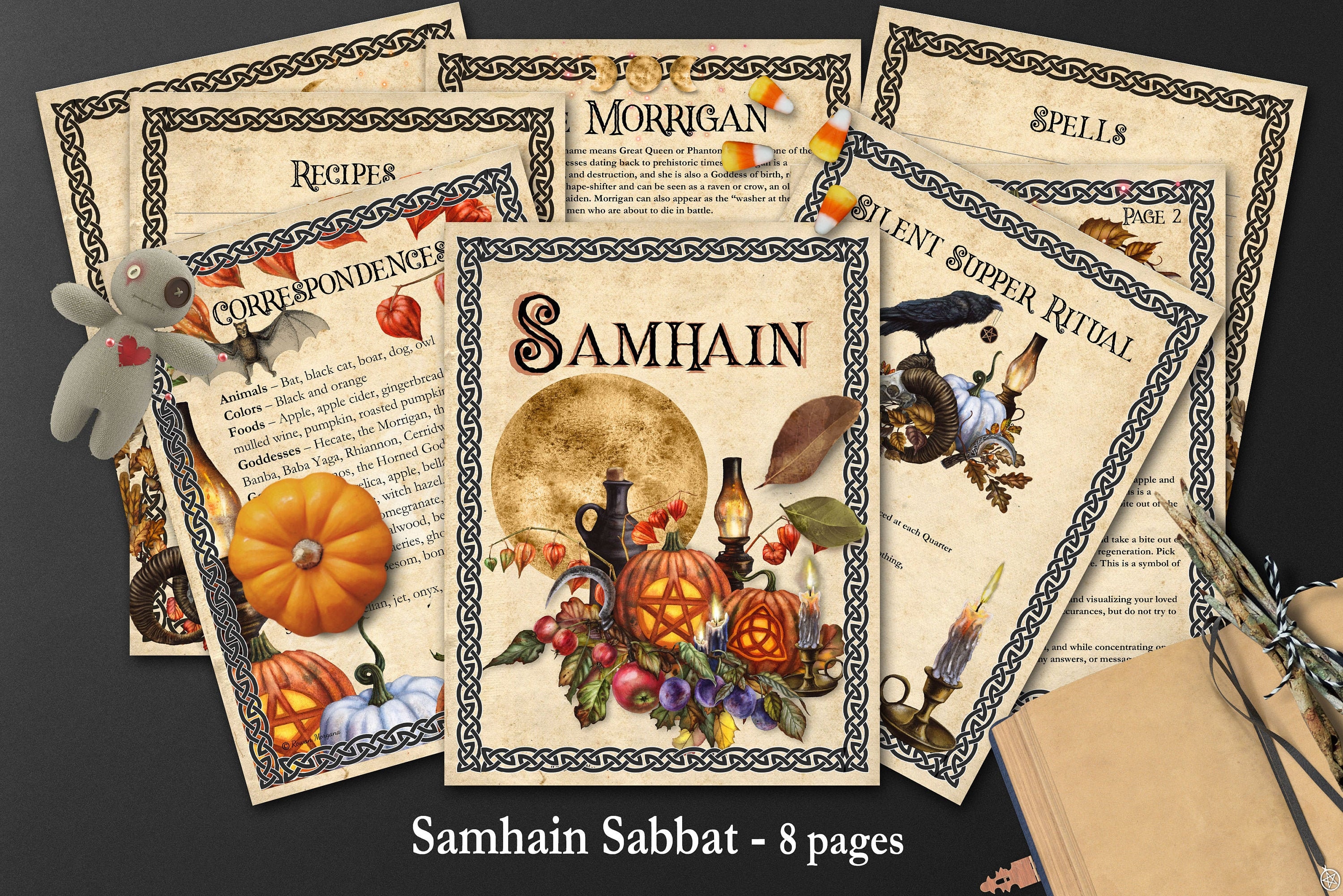 SAMHAIN SABBAT 8 Printable Pages Goddess Morrigan | Etsy