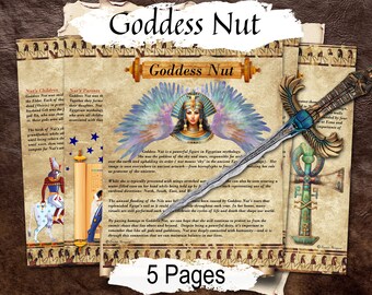 GODDESS NUT The Lore and Mythology of the  Egyptian Goddess of the Sky Stars and Heavens, Altar Guide, 5 Printable Pages