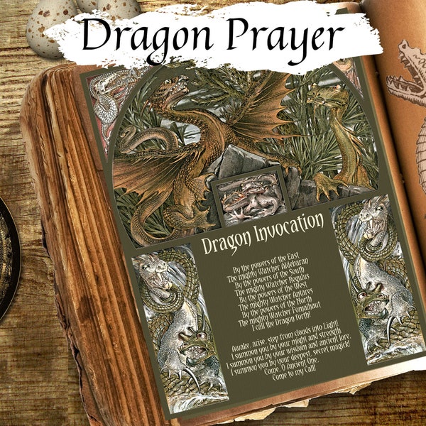 DRAGON INVOCATION, Printable Summon a Dragon into your Magic Circle or Sacred Space, A Wicca and Witchcraft Book of Shadows Page