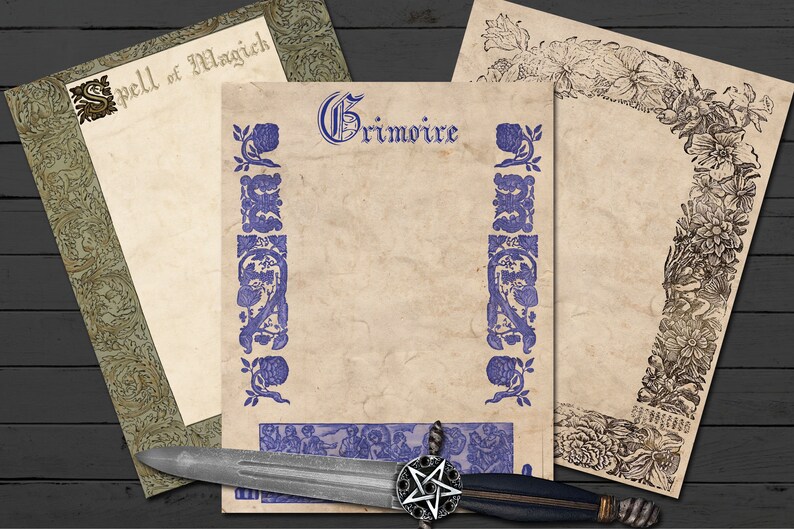 MEDIEVAL Journal Pages 3 Printable Pages for Book of Shadows | Etsy