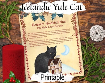ICELANDIC YULE CAT Legend, Jólakötturinn The Christmas Cat of Iceland, Christmas Cat Monster, He will eat you if you don't get new clothes!