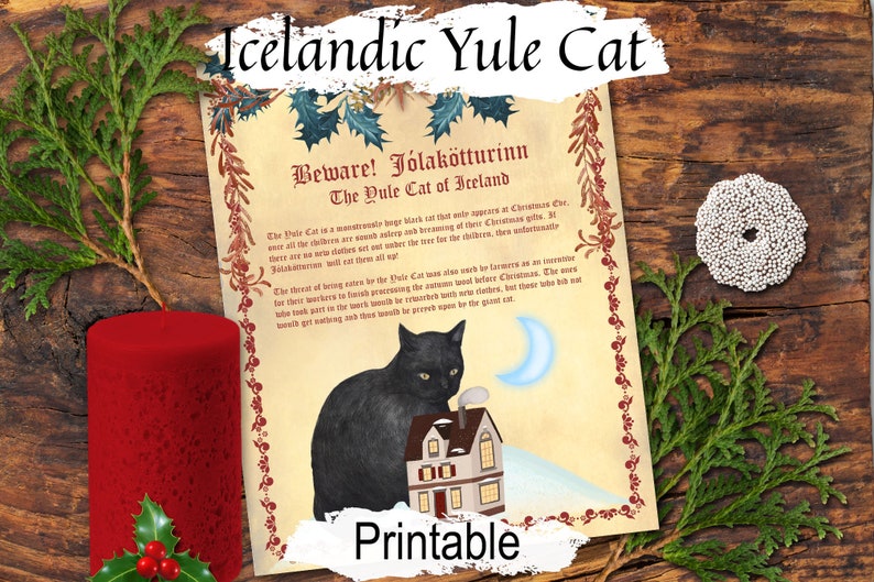 ICELANDIC YULE CAT Legend,  Jólakötturinn The Christmas Cat of Iceland, Christmas Cat Monster, He will eat you if you do not get new clothes! - Morgana Magick Spell