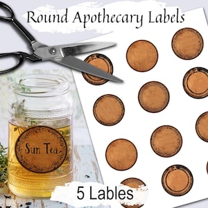 Printable Round Apothecary Labels: Potion Bottle Tags (PDF)