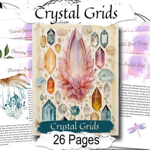 Pakiet Kryształowej Siatki: Szablony Świętej Geometrii, Oczyszczanie i Ładowanie (26 stron do druku) Pobieranie cyfrowe