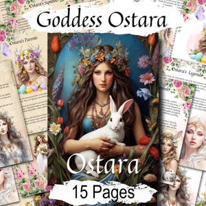 Godin Ostara: godheid Germaanse lente-equinox, afdrukbare spreukenboekpagina's (pdf)
