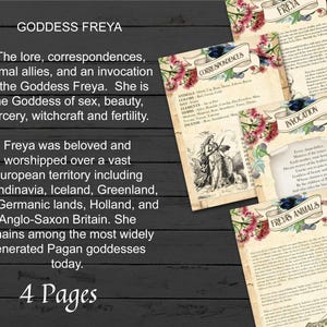 Göttin Freya: Nordische Mythologie, Zauberbuch Seiten zum Ausdrucken Bild 6