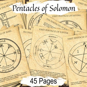 PENTACLES of SOLOMON BUNDLE, All Seven Pentacles of the Key of Solomon,  Jupiter Mars Seals, Venus Sigil, Mars Pentacles, 45 Printable Pages