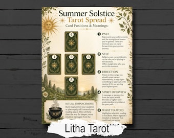 Summer Solstice Tarot Spread: Printable Infographic for your Book of Shadows