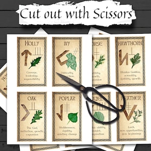 OGHAM ORACLE CARDS  Wicca Witchcraft Oracle Cards to Print at Home, Ogham Tarot Printable Oracle Deck Messages, Celtic Ogham Spirit Deck - Morgana Magick Spell