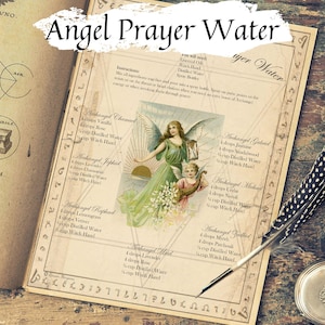 PRAYER WATER, Archangels, Printable Angel Spirit Water, Seven recipes, Michael, Uriel, Raphael, Gabriel, Zadkiel, Chamuel, Jophiel