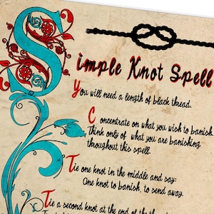 KNOT SPELL, Classic Witchcraft Magic, Easy-to-do, Charmed Style, Overcome obstacles, Banish Bind or Draw Energy, Wicca Ribbon Ritual - Morgana Magick Spell