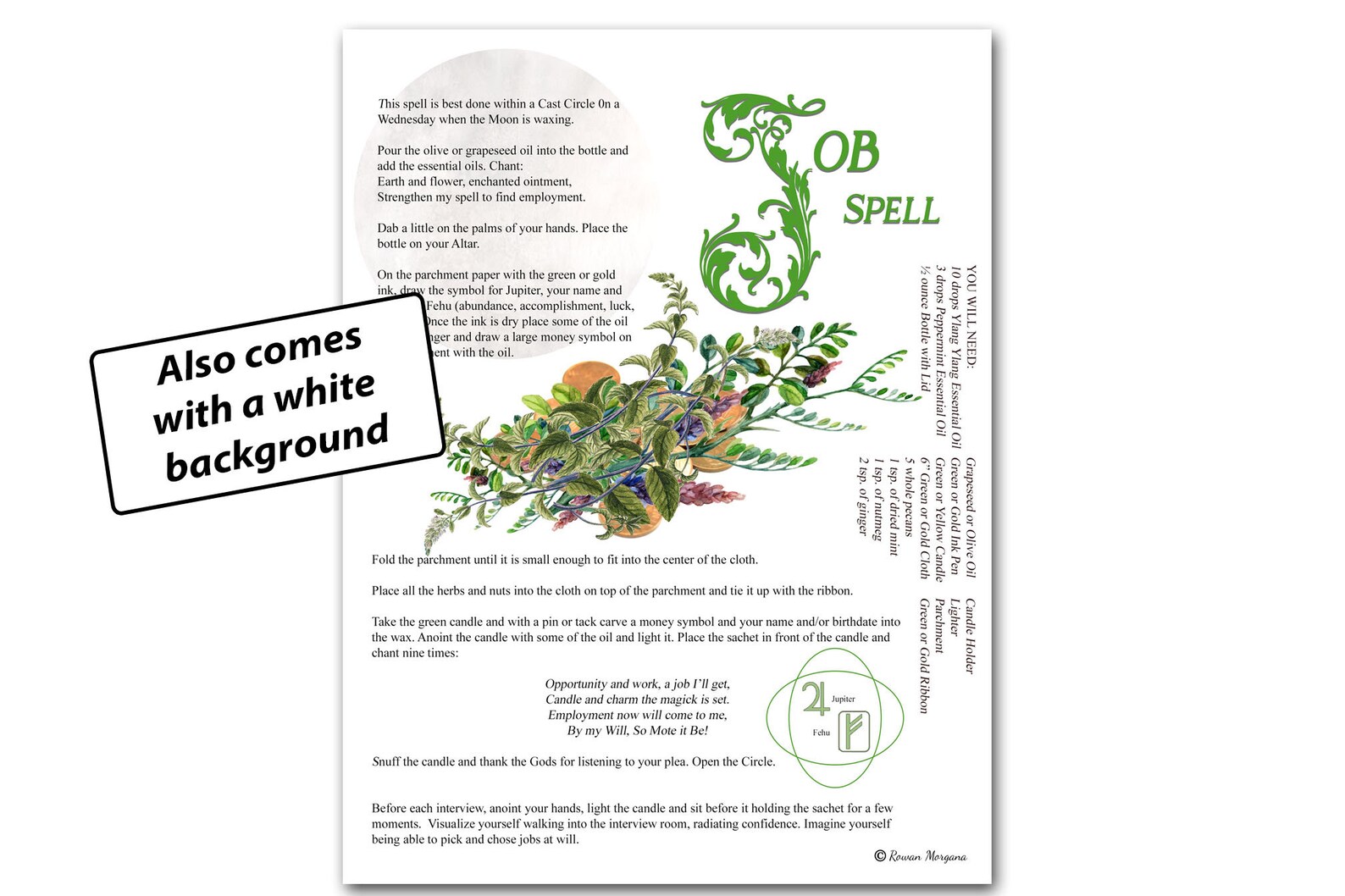 JOB SPELL Get a Job Employment Spell Career Spell Etsy