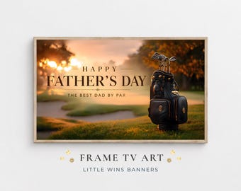 Fars dag-bildram för TV, bästa pappa av par, Samsung-bildram, golfpappa, glad fars dag-skylt, digital nedladdning