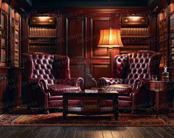 Sigarenlounge muursticker | Schil en plak | Luxe rookkamerbehang | Sigarenmangrotdecoratie | Muurkunst sigarenkamer