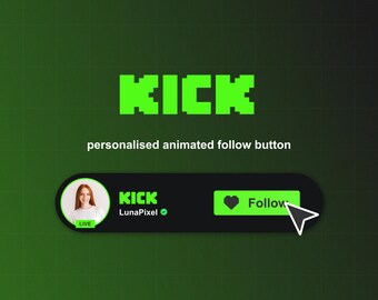 Personalised Animated Kick Follow Button Overlay