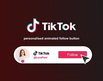 Personalised Animated Tiktok Follow Button Overlay