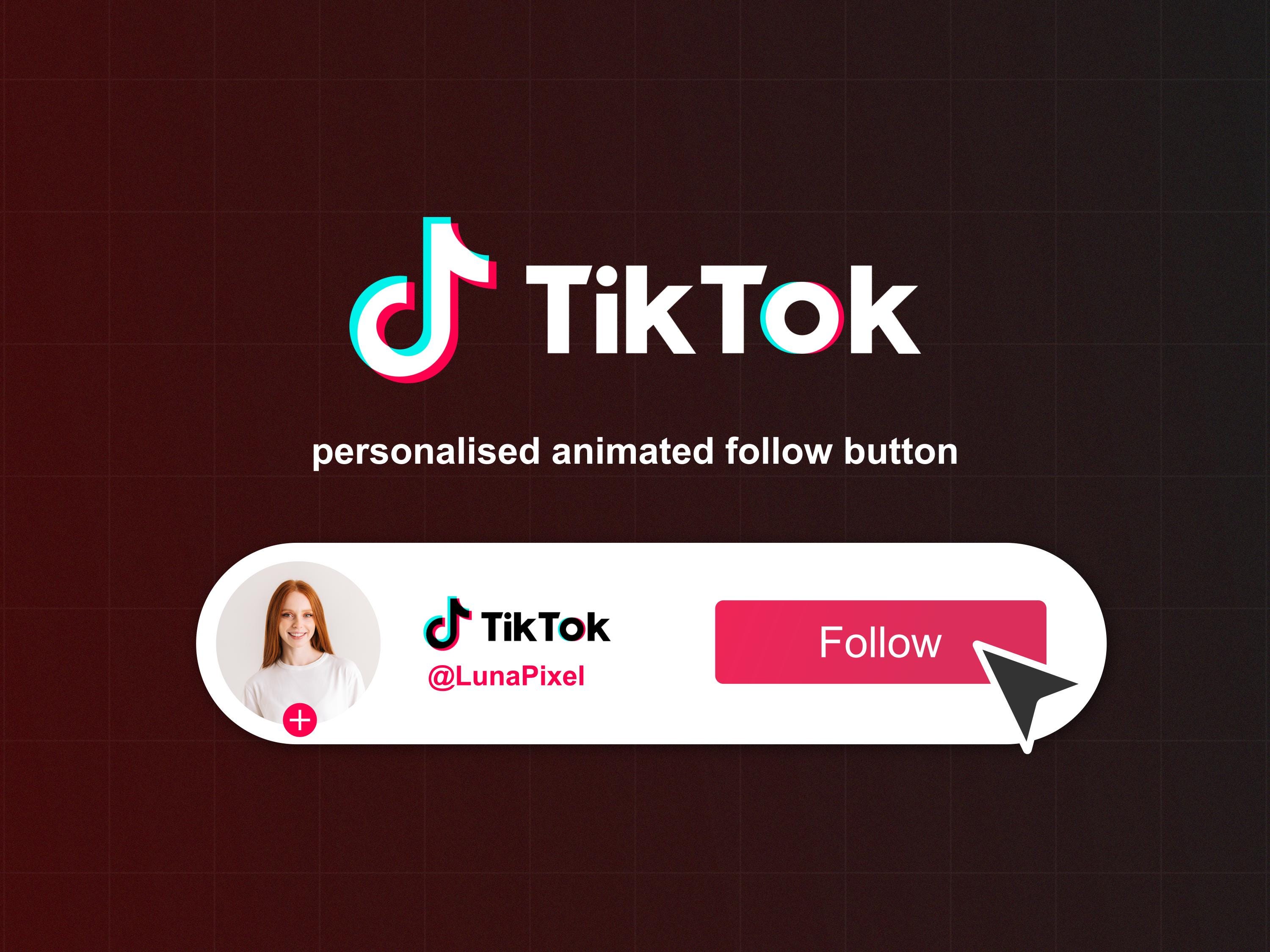 Personalised Animated Tiktok Follow Button Overlay - Etsy