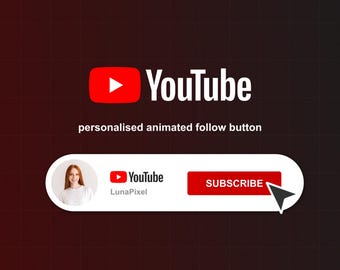 Personalised Animated YouTube Subscribe Button Overlay