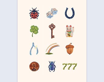 Lucky Charms Art Print - Colorful hand-drawn illustrations